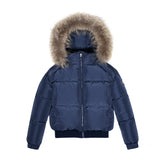 ELLABEE NATURAL RACCOON FUR PLUSH DOWN BOMBER