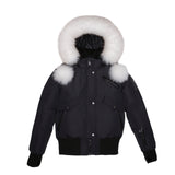 ELLABEE BLUE FOX FUR CANVAS BOMBER