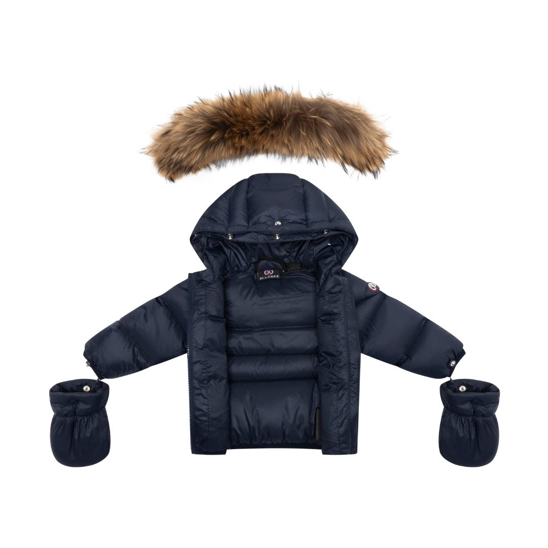 ELLABEE NATURAL FUR HOOD PUFFER COAT