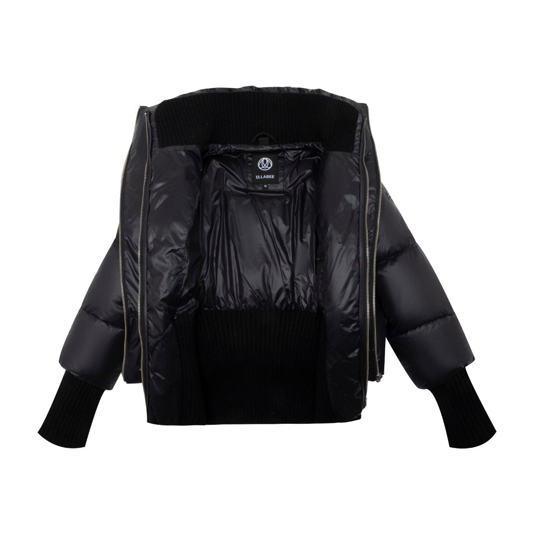 ELLABEE DOUBLE ZIPPER BOMBER COAT