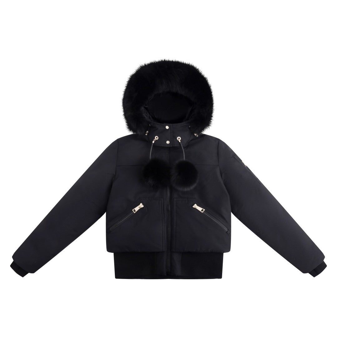 ELLABEE LAYLA CANVAS POM POM FOX  BOMBER
