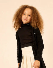 LITTLE PARNI 2PC CARDIGAN WITH SHORT PLEATED SKIRT