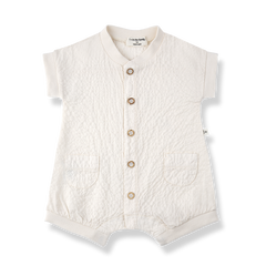 1+ IN THE FAMILY 2PC FILIPOS BUTTON UP ROMPER WITH PIRGOS CAP