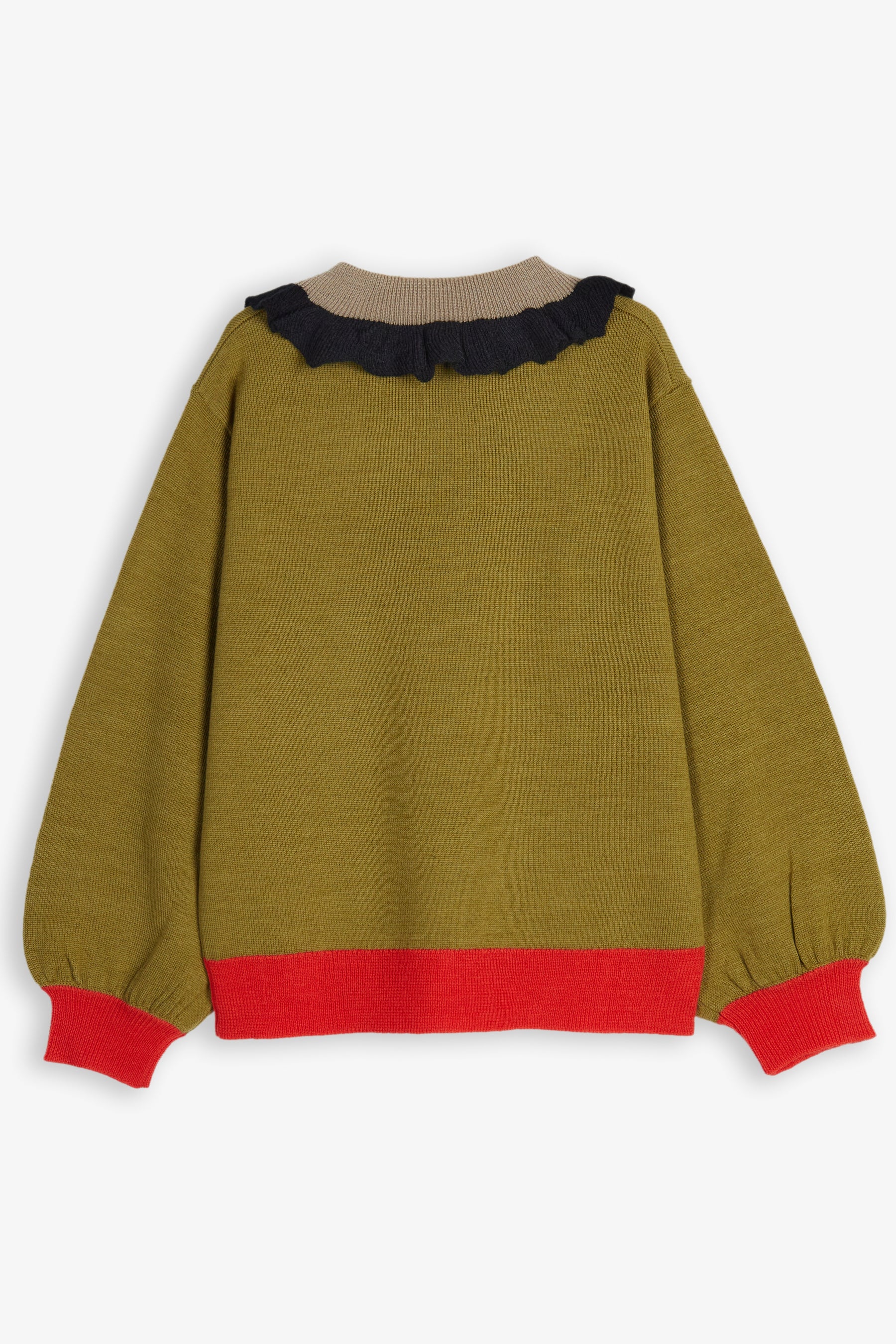 WOLF & RITA KNIT COLLARED COLORBLOCK SWEATER