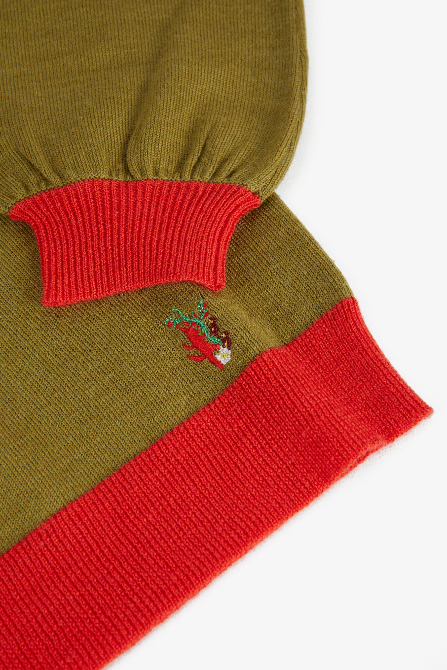 WOLF & RITA KNIT COLLARED COLORBLOCK SWEATER