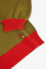 WOLF & RITA KNIT COLLARED COLORBLOCK SWEATER