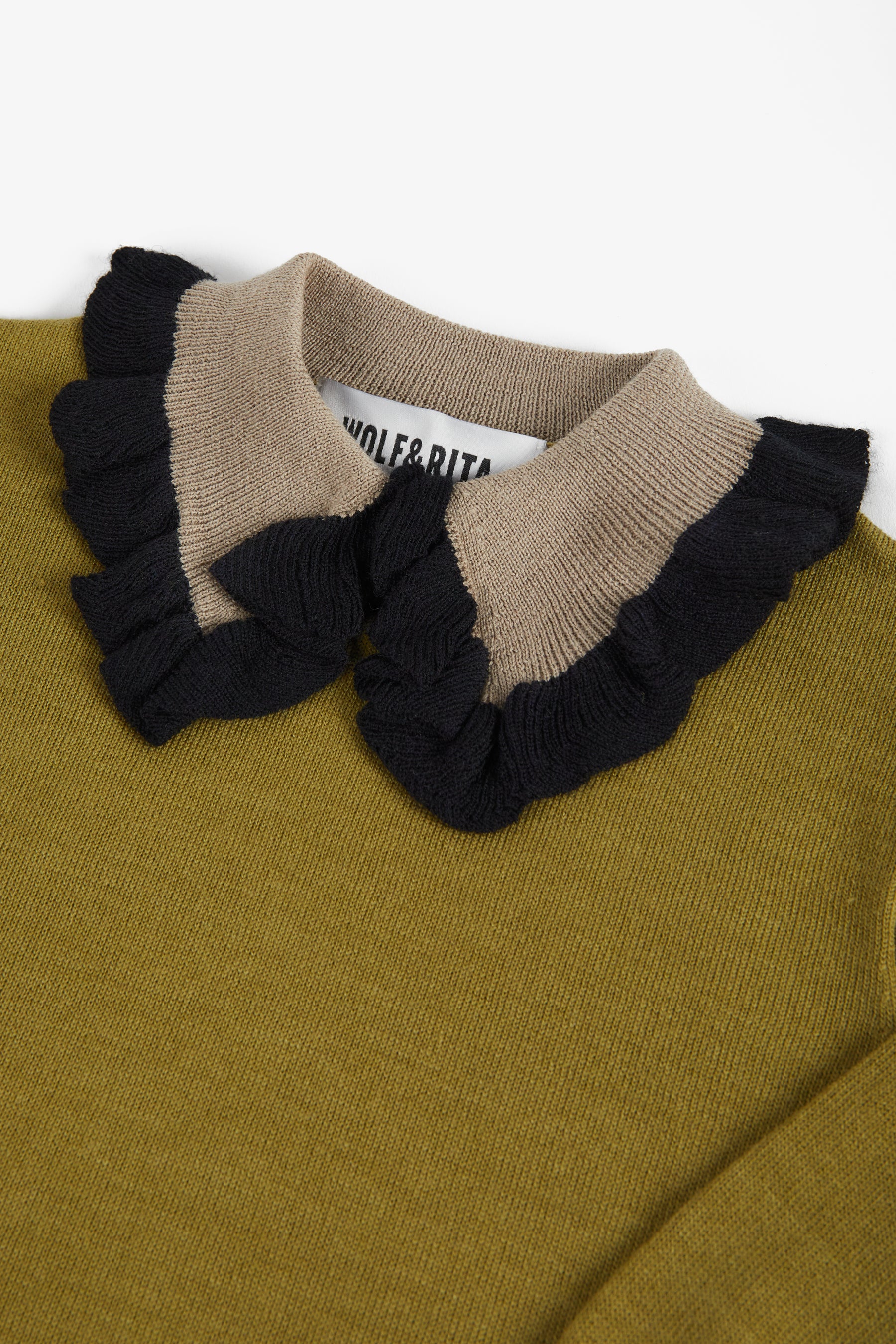 WOLF & RITA KNIT COLLARED COLORBLOCK SWEATER
