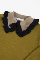 WOLF & RITA KNIT COLLARED COLORBLOCK SWEATER