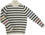 FROO STYLE SHELBY STRIPED TURTLENECK SWEATER TOP