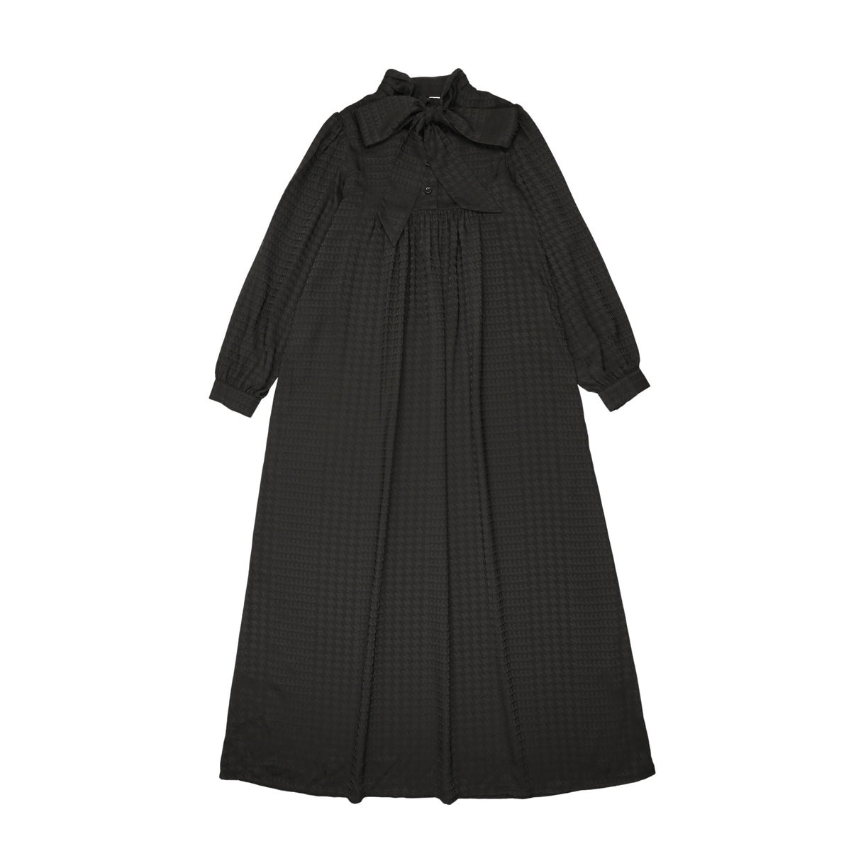 FROO STYLE LINDSEY FRONT TIE HOUNDSTOOTH DRESS