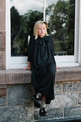 FROO STYLE LINDSEY FRONT TIE HOUNDSTOOTH DRESS