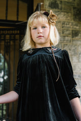 FROO STYLE CANDICE EMBROIDERED COLLAR VELVET MAXI DRESS
