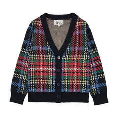 FROO STYLE PREPPY PLAID CARDIGAN