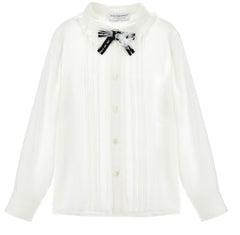 PHILOSOPHY LONG SLEEVE RUFFLE BY COLLAR BUTTON UP BLOUSE WITH BOW