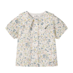 NOU NELLE 2PC FLORAL BLOUSE WITH PLEATED JUMPER