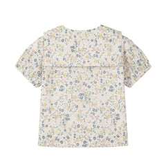 NOU NELLE 2PC FLORAL BLOUSE WITH PLEATED JUMPER