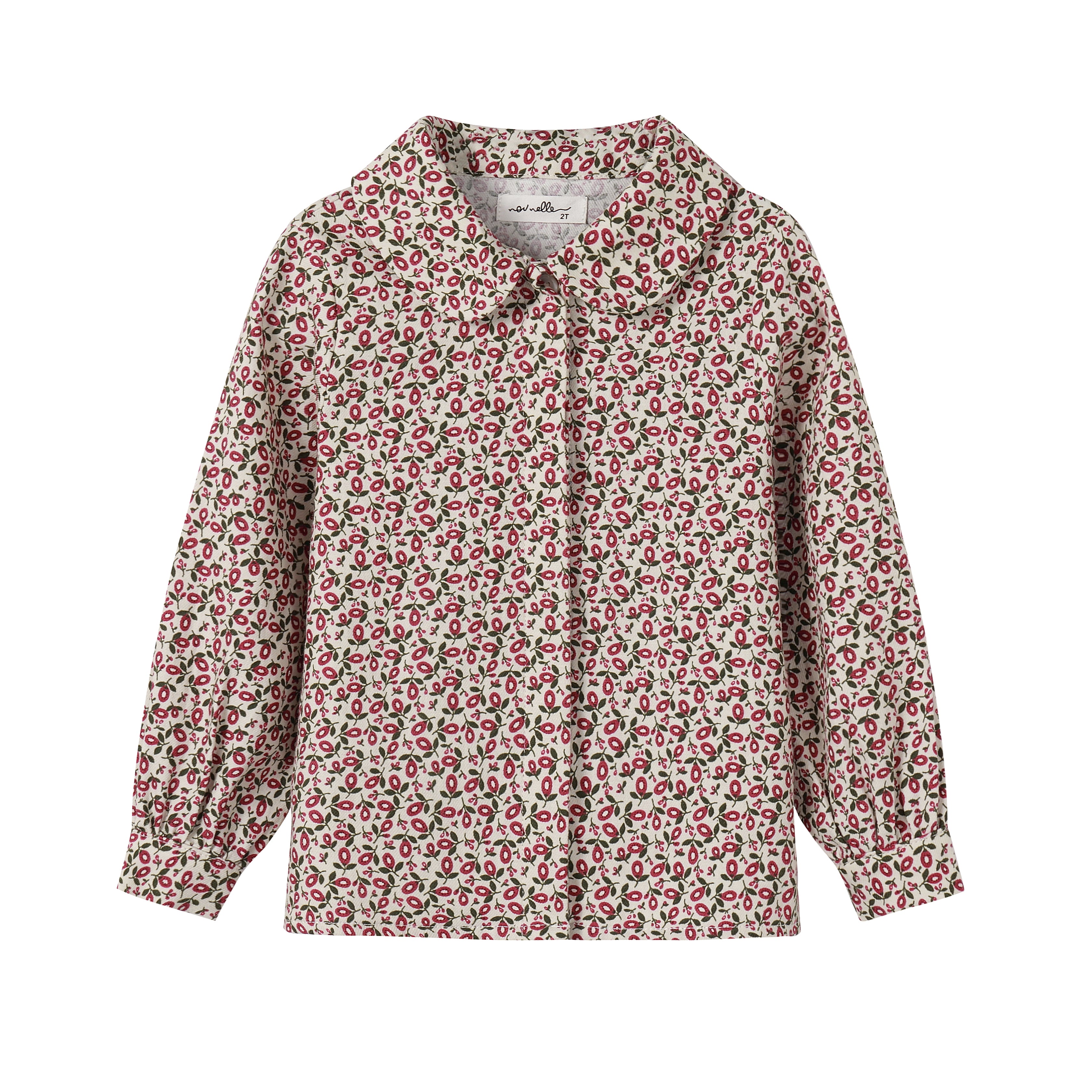 NOU NELLE 2PC FLORAL BLOUSE AND PLEATED SKIRT SET