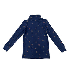NOU NELLE 2PC FLORAL TURTLENECK WITH DENIM JUMPER