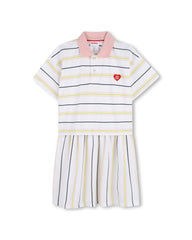 HUGO STRIPE 2 IN 1 EFFECT DRESS POLO STYLE