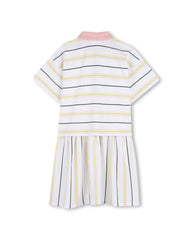 HUGO STRIPE 2 IN 1 EFFECT DRESS POLO STYLE