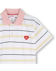 HUGO STRIPE 2 IN 1 EFFECT DRESS POLO STYLE