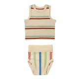 KIPP 2PC ENZO STRIPED KNIT TANK TOP WITH STRIPED BLOOMER SET