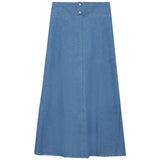 GEM TOPSTITCHED DENIM SKIRT