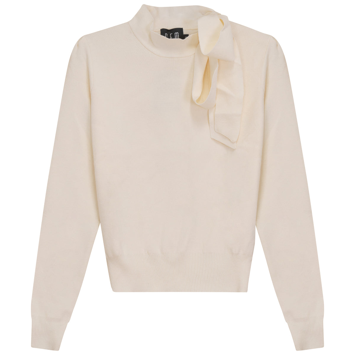 GEM TIE NECK SWEATER