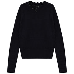 GEM FURRY SCALLOPED SWEATER
