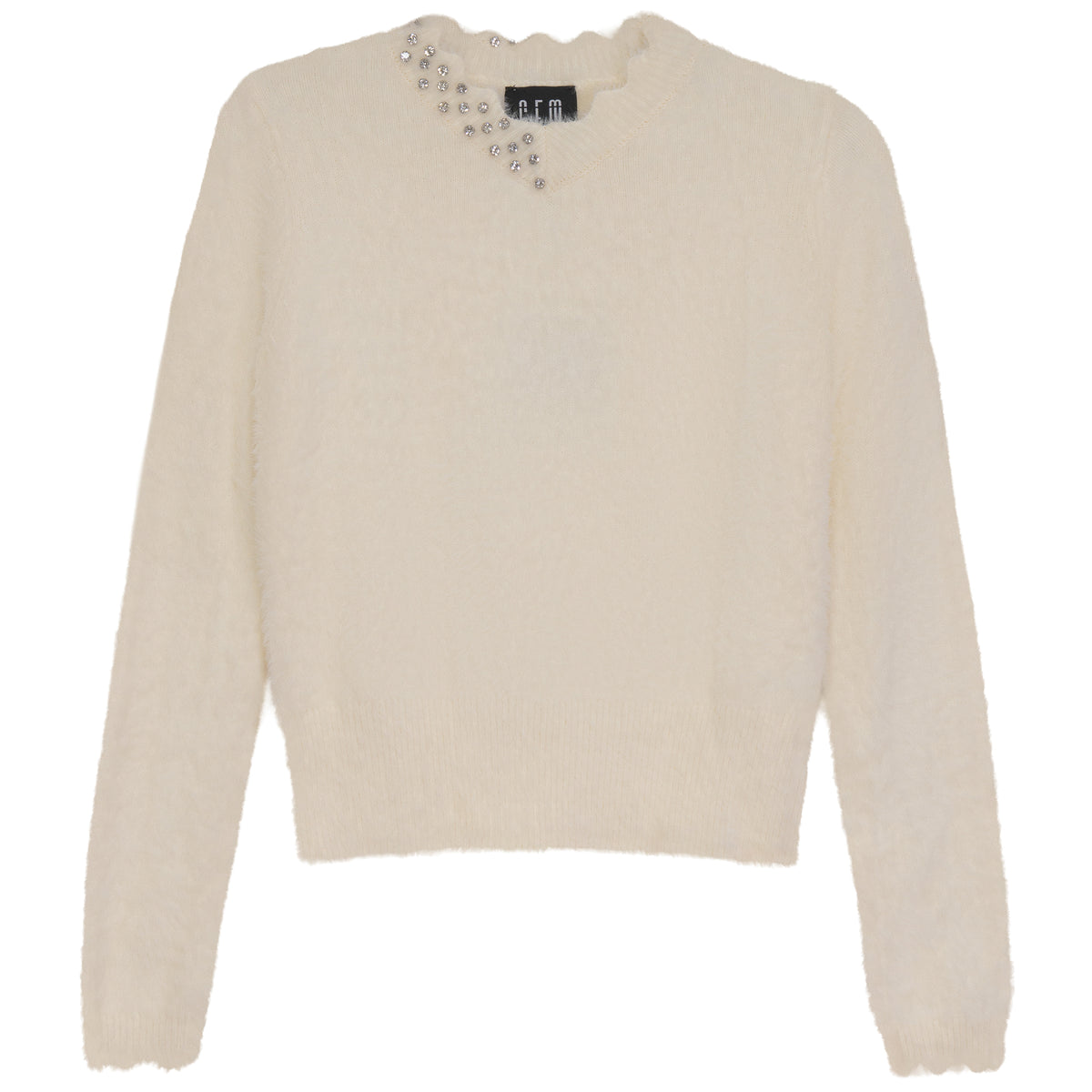 GEM FURRY SCAOLLOPED SWEATER
