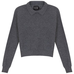 GEM 2PC COLLAR CREW NECK SWEATER WITH WRAP SKIRT