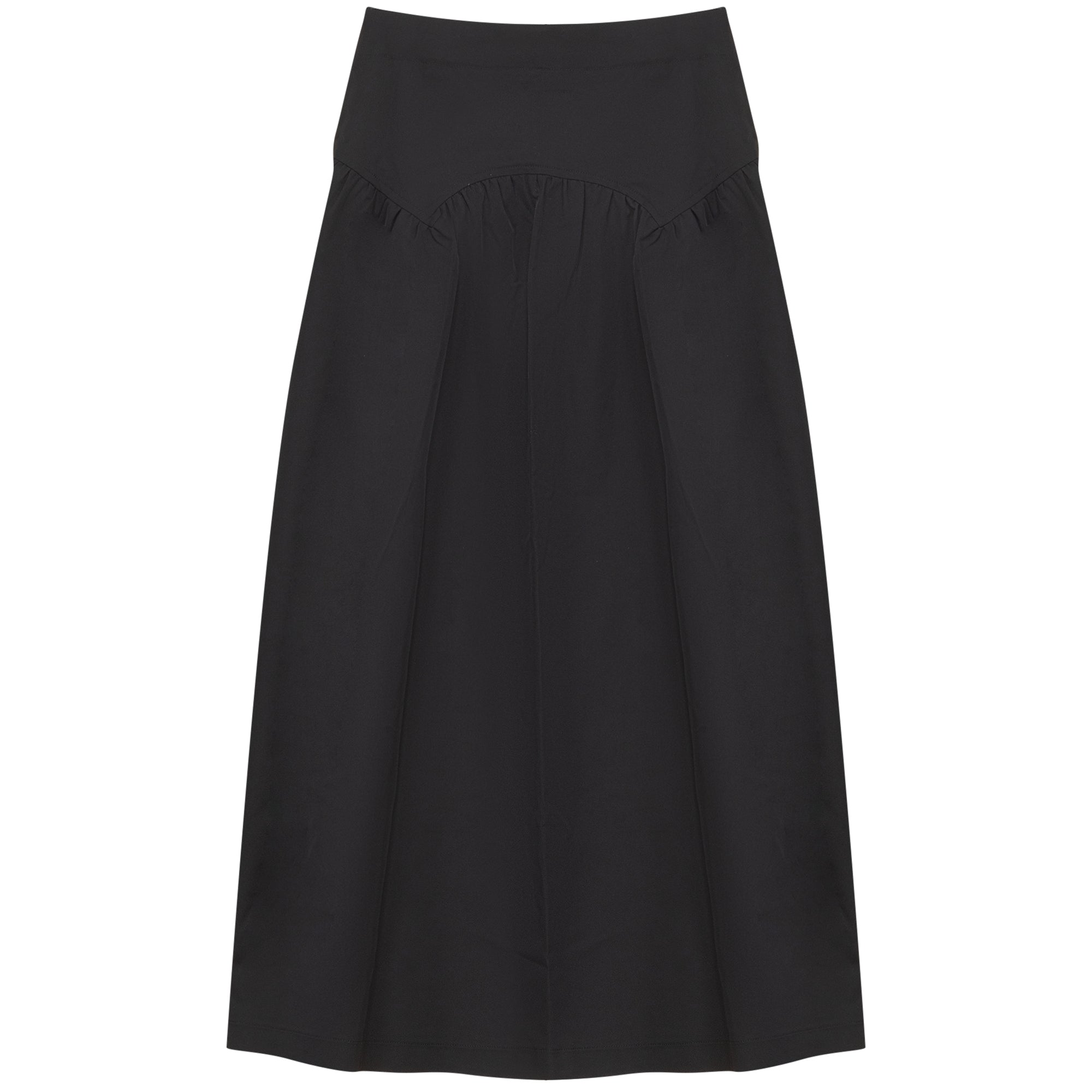 GEM 2PC TAFFETA SLEEVE TURTLENECK WITH YOKE DETAIL SKIRT