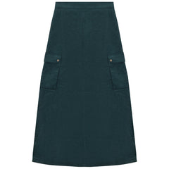 G DEGREE 2PC KNIT HOODED VEST WITH CARGO POCKET CORDUROY SKIRT