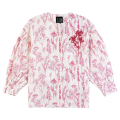 GEM FLORAL PRINT WITH EMBROIDERED DETAIL SHIRT