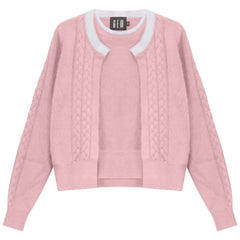 GEM 2PC MOHAIR CABLE SWEATER SET