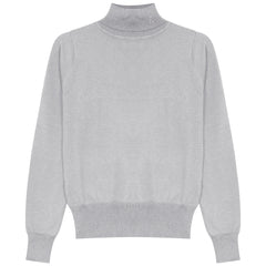 GEM 2PC TURTLENECK WITH BROOCH WITH EMBELLISHED WOOL PLEATED SKIRT