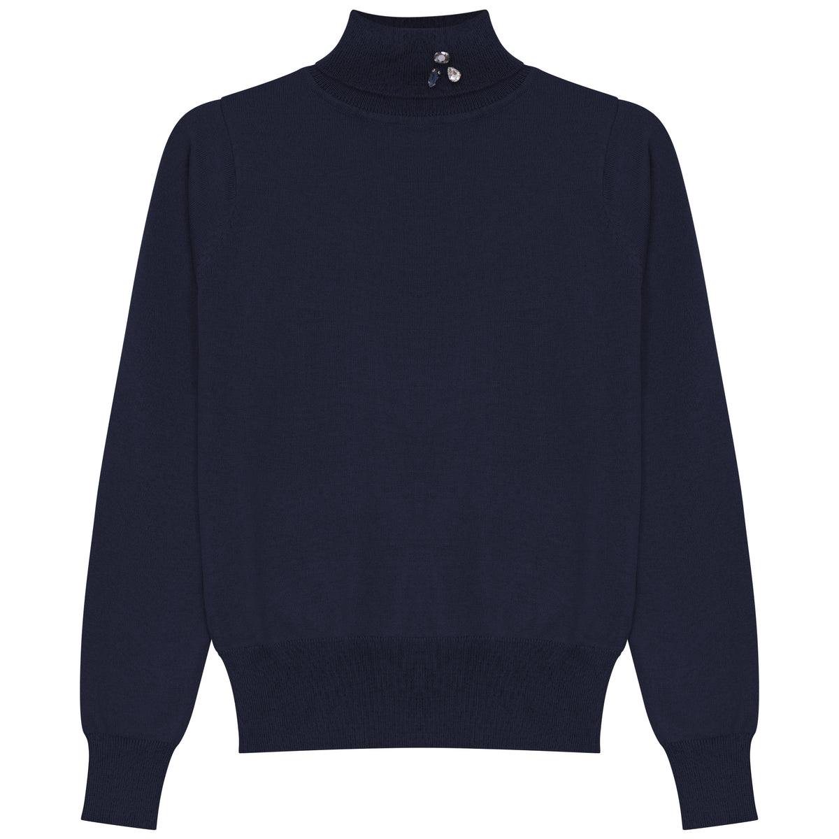 GEM 2PC TURTLENECK WITH BROOCH  WITH BOW DETAIL TAFFETA SKIRT