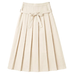 GEM LOW WAISTED BELT PLEATED SKIRT