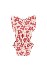 LOUD APPAREL "GIARDINO" ELASTIC WAIST FLOWER PRINT ROMPER