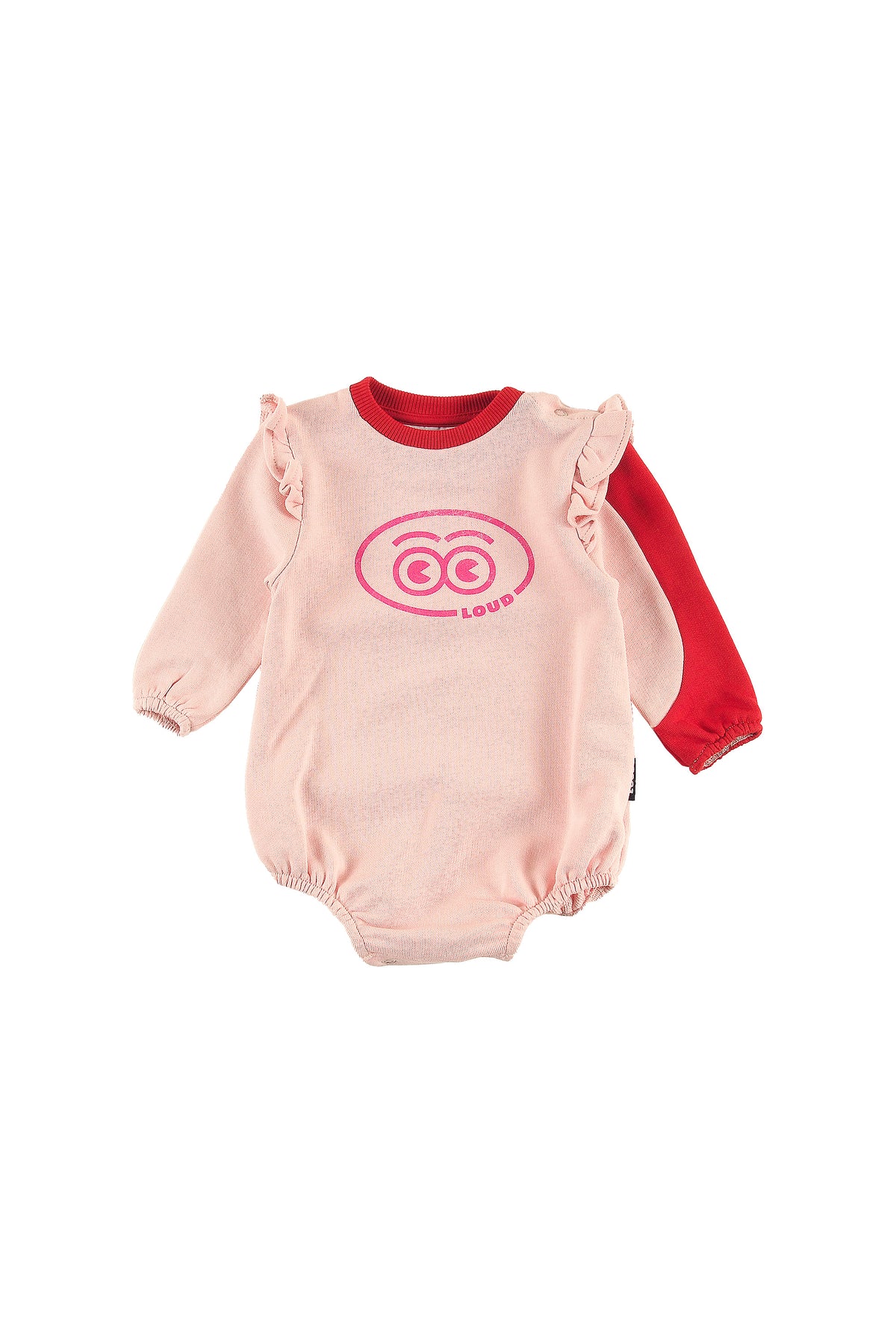 LOUD APPAREL "TIGNES" COLORBLOCK RUFFLE LOGO ROMPER