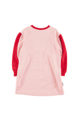 LOUD APPAREL "REFUGE" PUFF SLEEVE COLORBLOCK LOGO DRESS