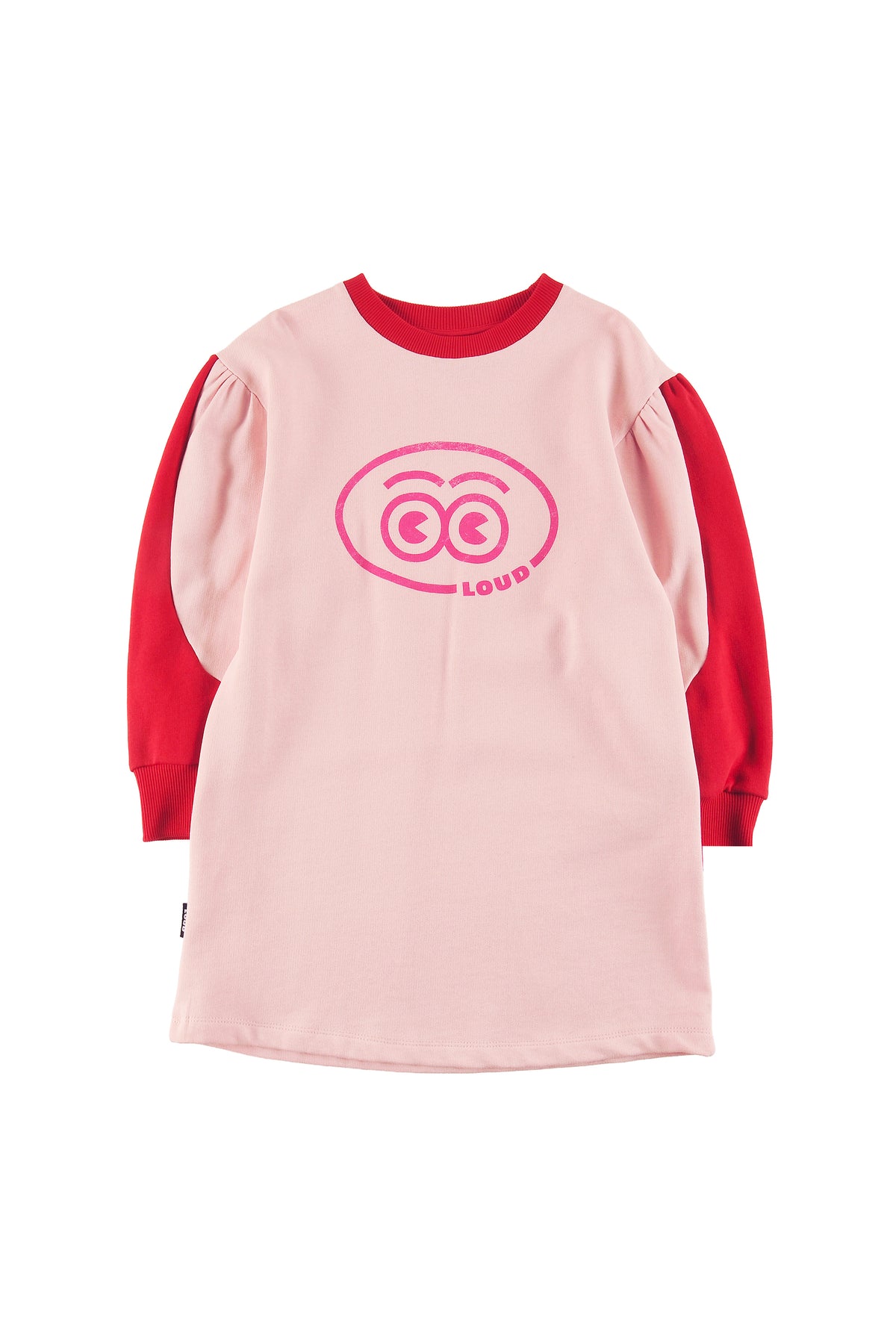 LOUD APPAREL "REFUGE" PUFF SLEEVE COLORBLOCK LOGO DRESS