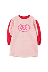 LOUD APPAREL "REFUGE" PUFF SLEEVE COLORBLOCK LOGO DRESS