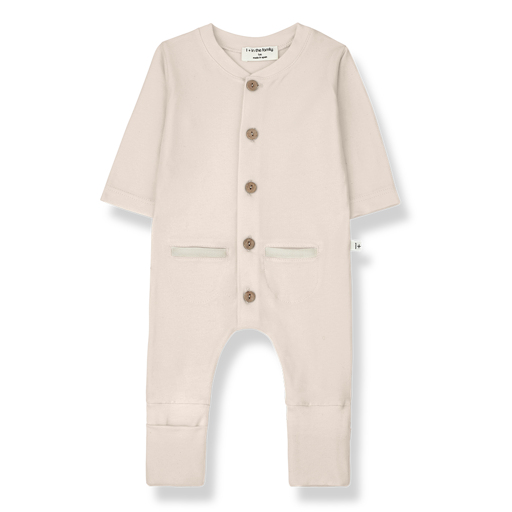 1+IN THE FAMILY GEROME POCKET BUTTON JUMPSUIT W/NUC BEANIE
