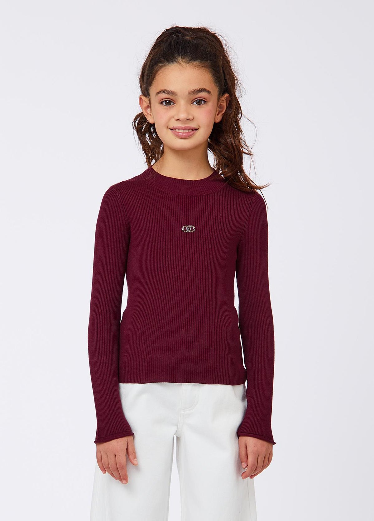 LIU-JO LONG SLEEVE RIBBED TURTLENECK TOP