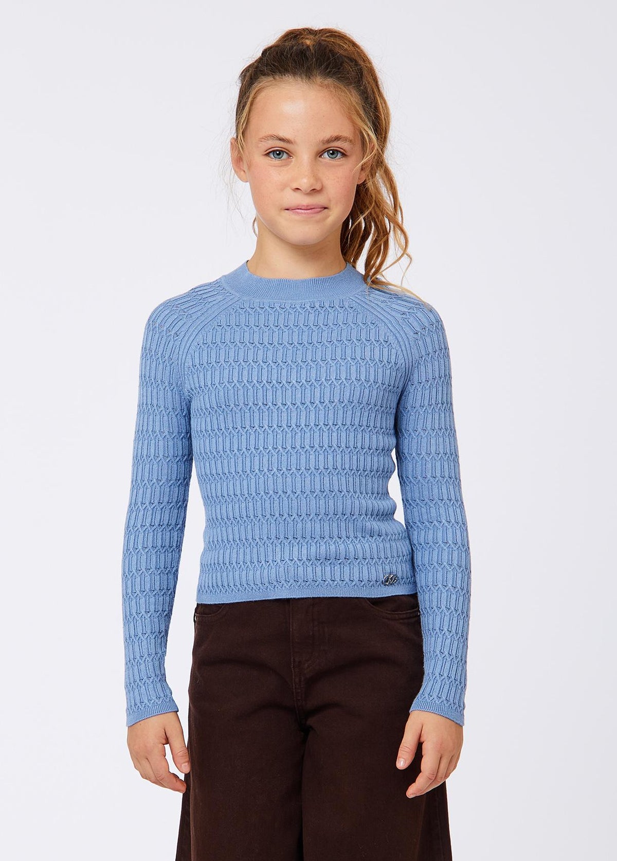 LIU-JO LONG SLEEVE KNIT TEXTURED SWEATER