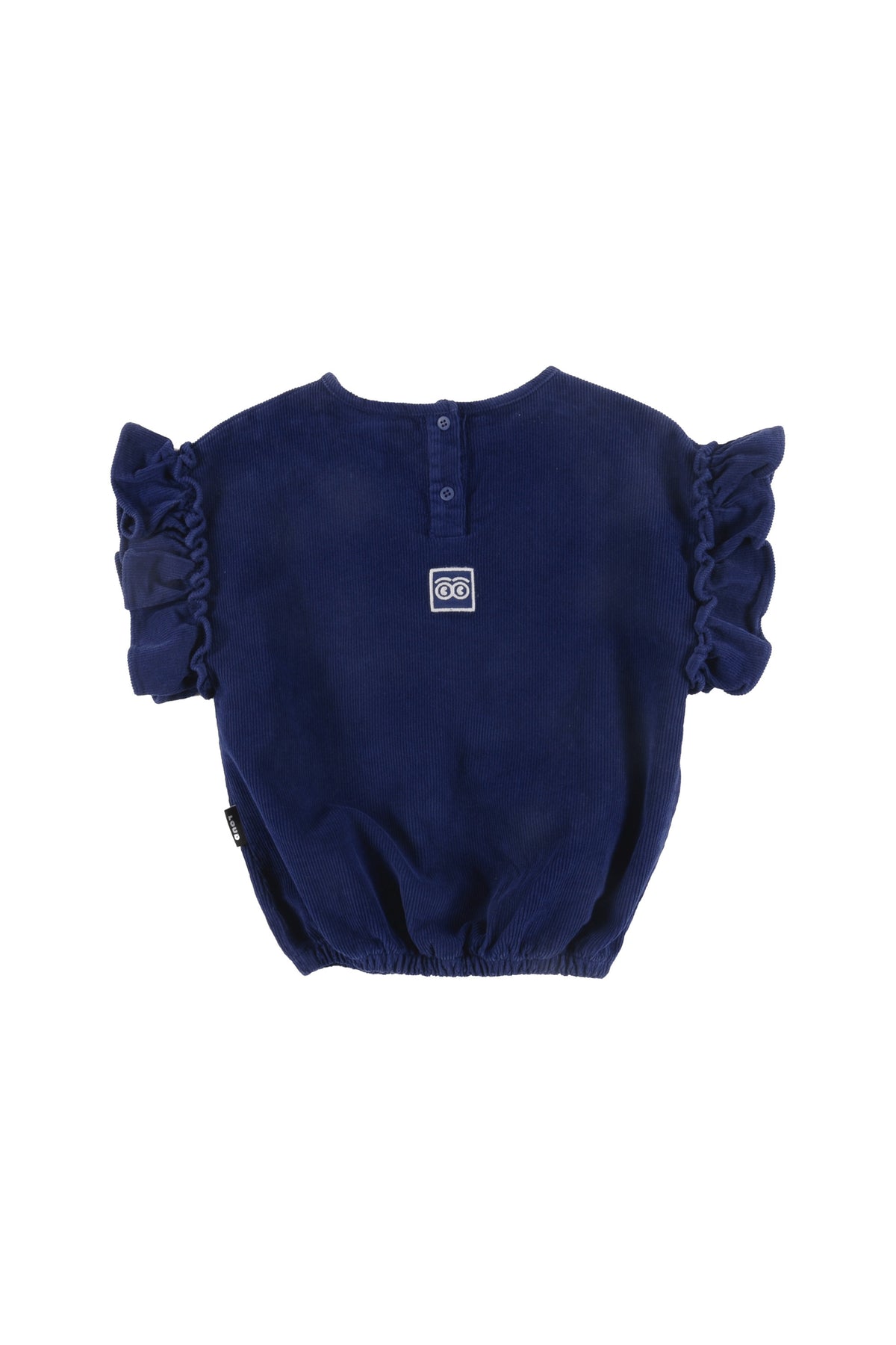 LOUD APPAREL "FOND" EMBROIDERD HOUSE PRINT RUFFLED SLEEVELESS TOP