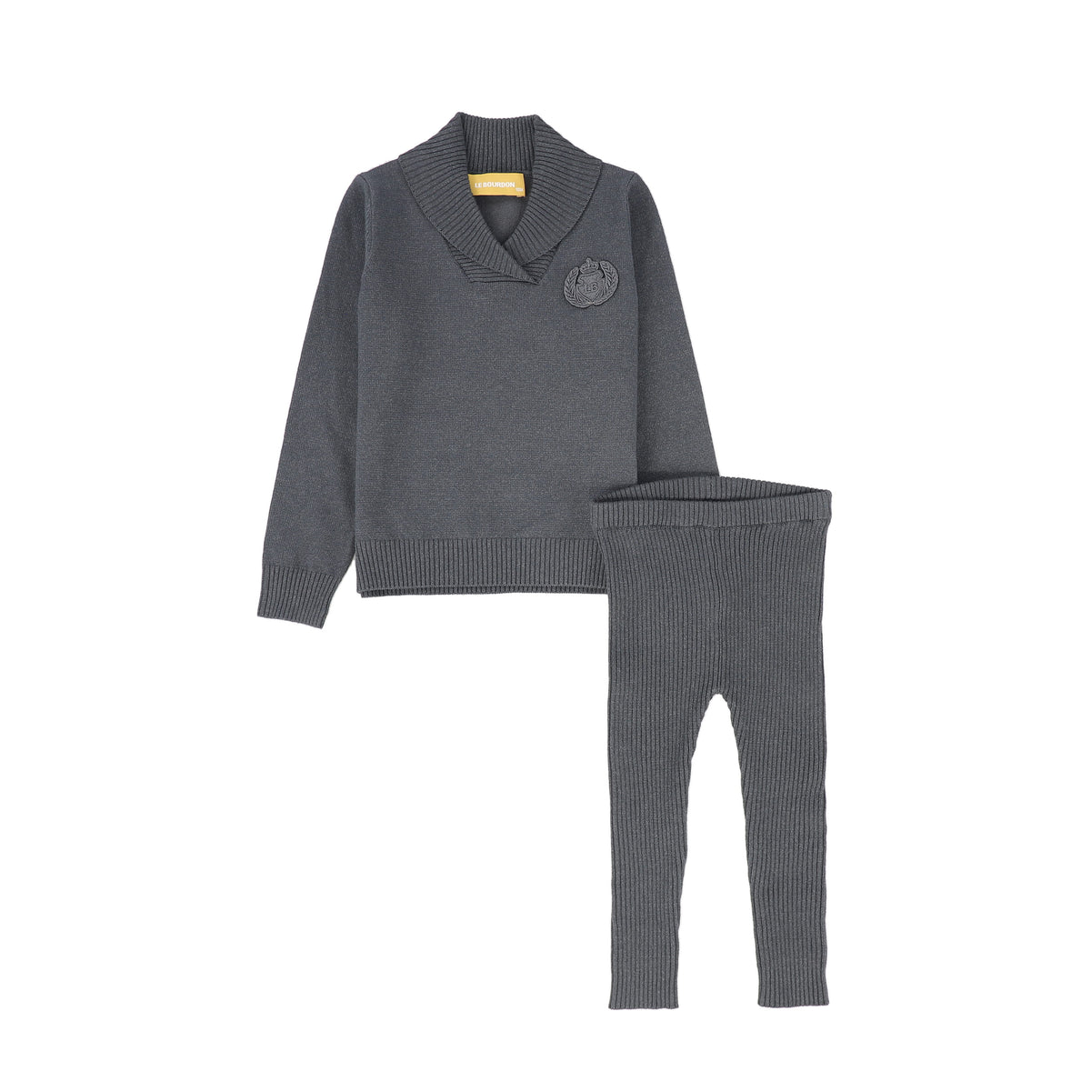 LE BOURDON 2PC WRAP NECK SWEATER LEGGINGS SET
