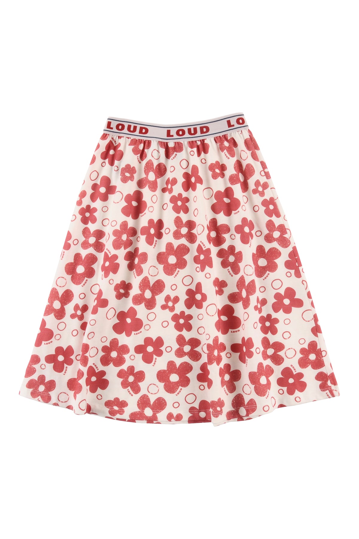 LOUD APPAREL "PERFUME" LOGO WAISTBAND FLOWER PRINT SKIRT
