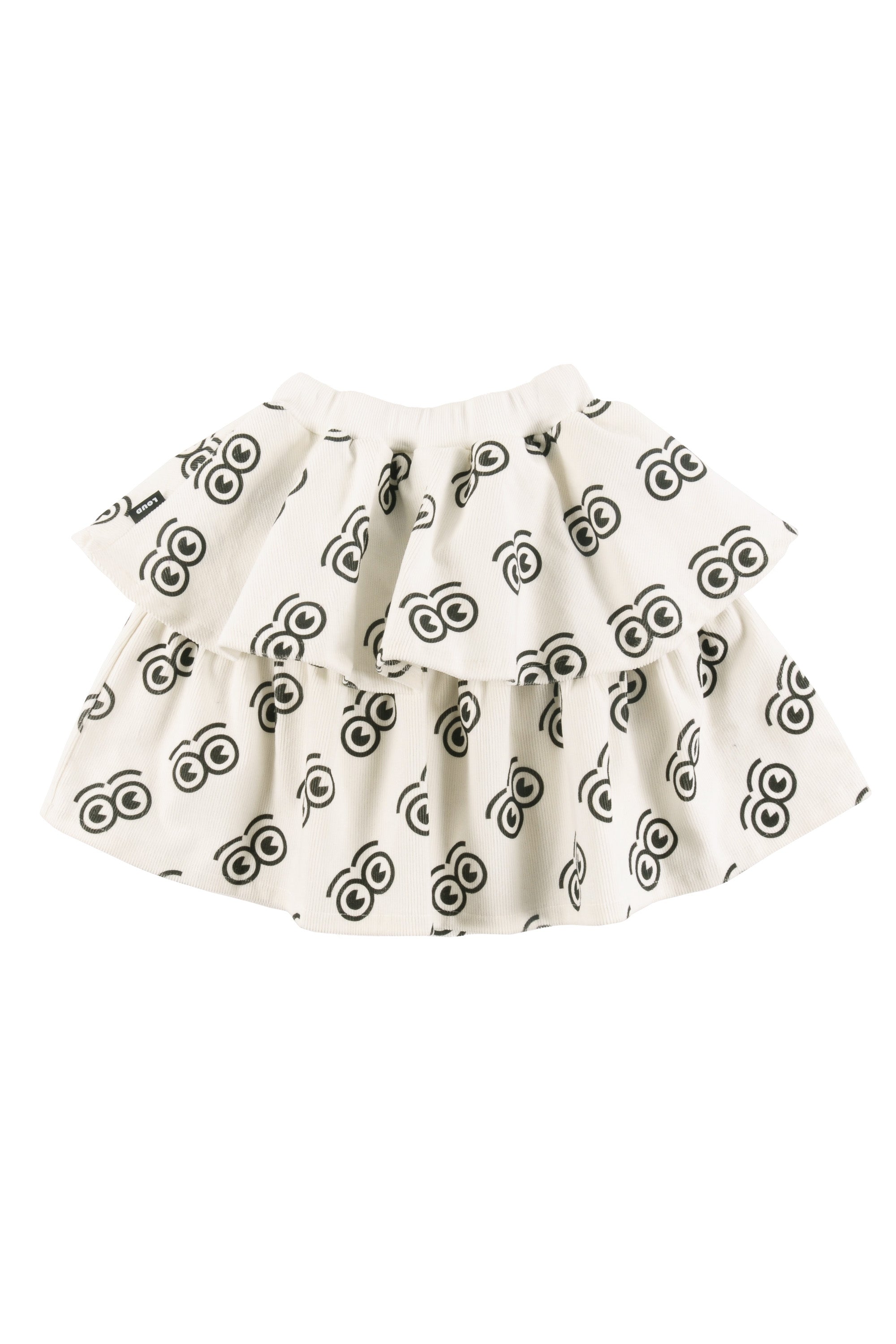 LOUD APPAREL "NURTURE" LOGO EYES ALLOVER PRINT SKIRT